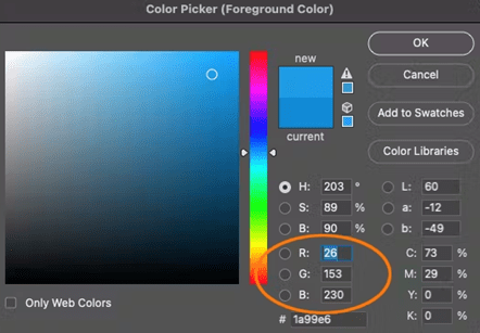 RGB Photoshop Color Picker