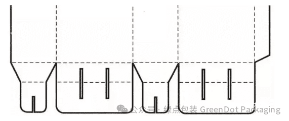 partitioned bottom closure packaging type dieline