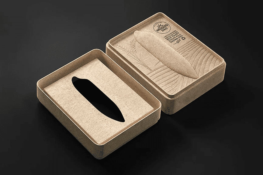 Eco-friendly packaging design - rise husk tissue box 1