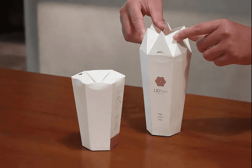 Eco-friendly packaging design - lidfree foldable coffee cup 3