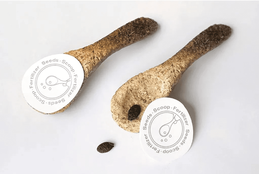 Eco-friendly packaging design - peanut shell seed spoon