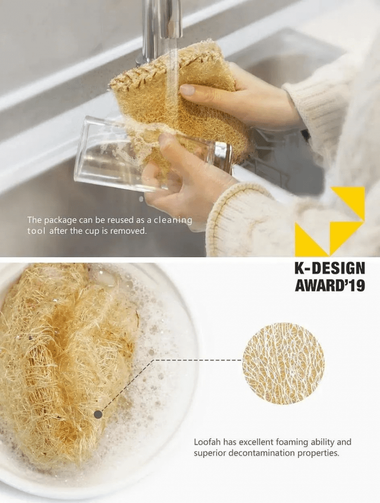 Eco-friendly packaging design - loofah cup sleeve 3