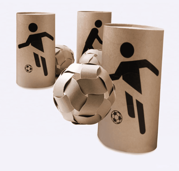 Eco-friendly packaging design - cardboard soccer ball