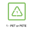 Plastics Recycling Codes - 1 PET